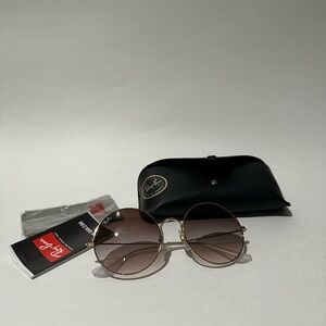 Ray-Ban Gold Frame Sunglasses with Brown Lenses